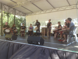 African Drumming Academy performing at Clayton Festival