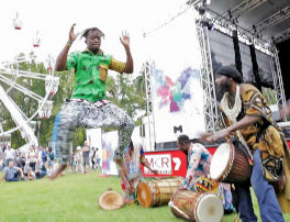 West African dance workshops at drumming at Moomba festival in Melbourne