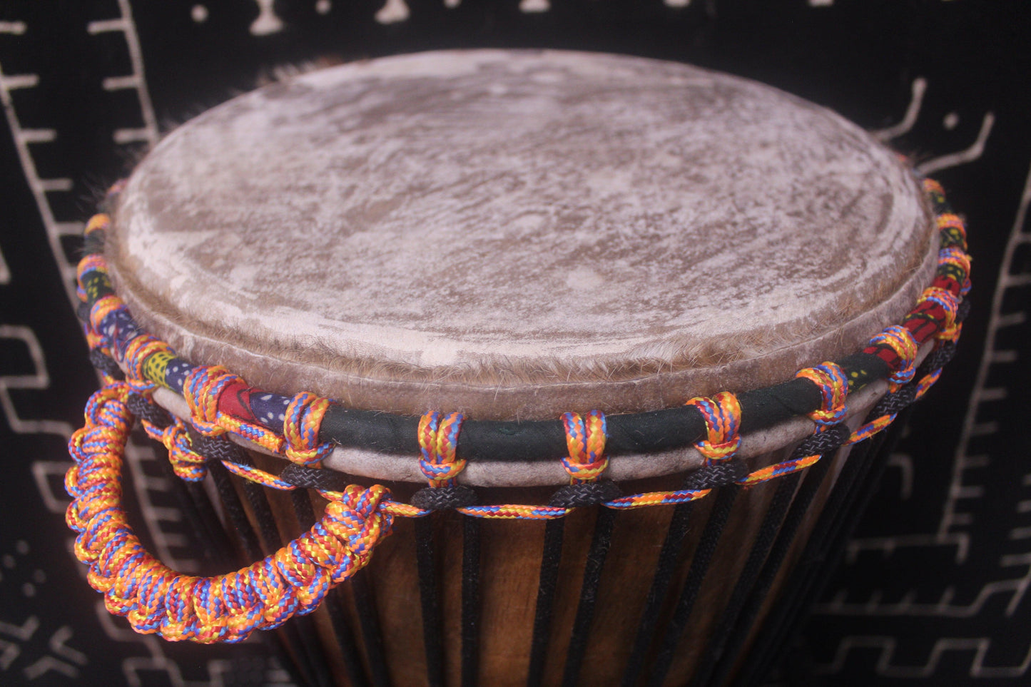 Djala Djembe - Black - Mali - D 34.5 cm - H 62 cm (Product ID: MS-DJ-238-04)