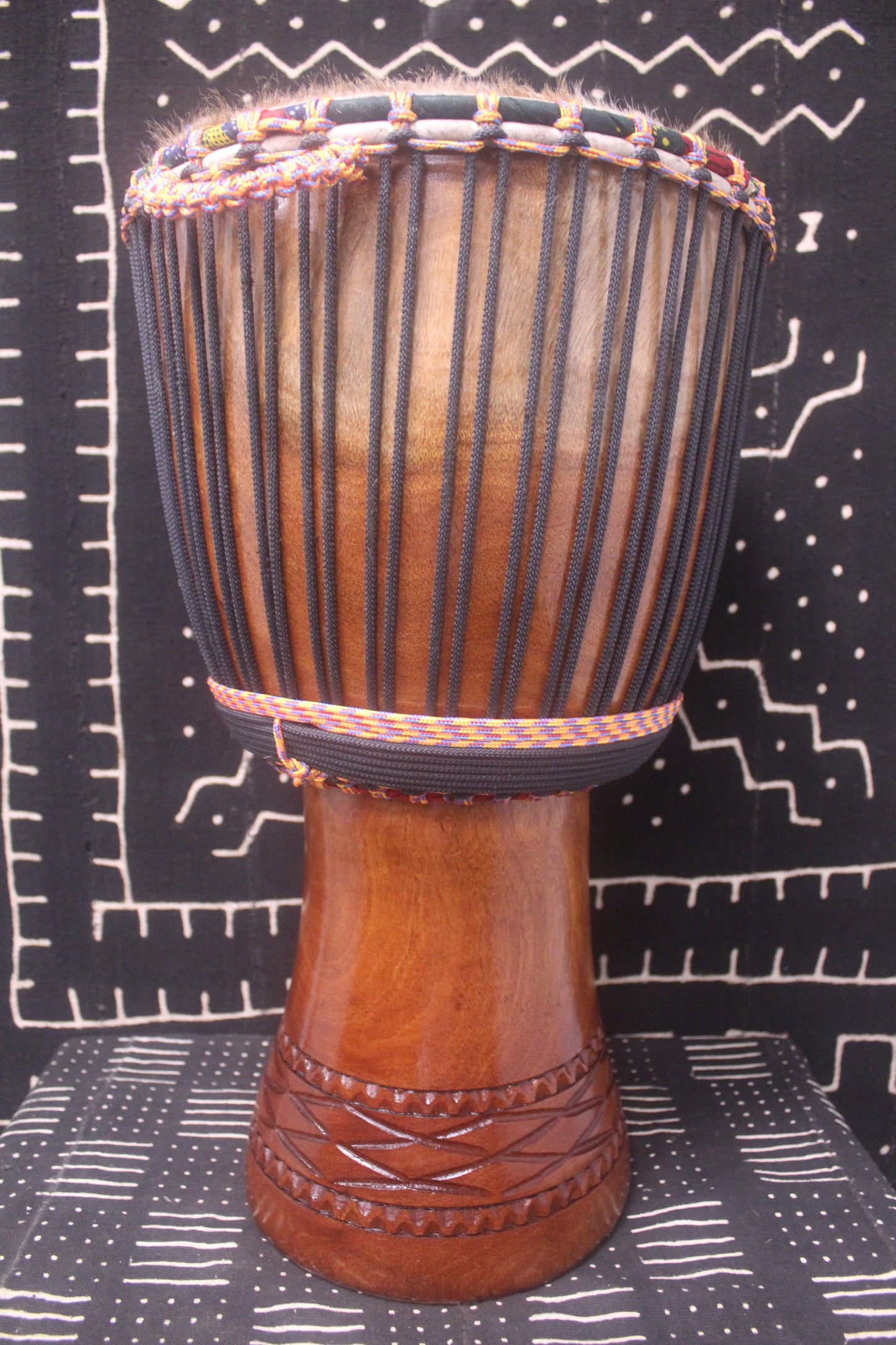 Djala Djembe - Black - Mali - D 34.5 cm - H 62 cm (Product ID: MS-DJ-238-04)