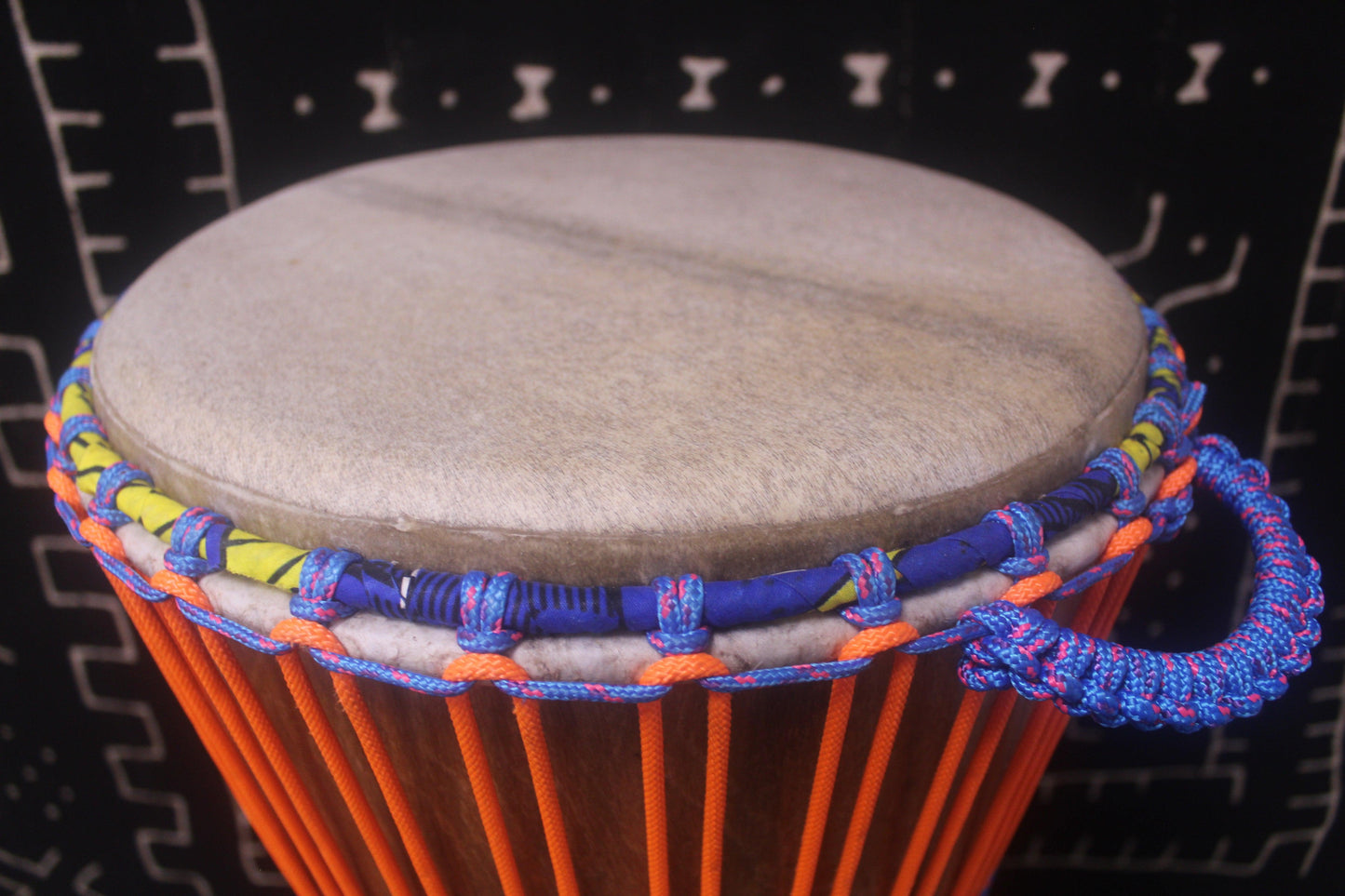 Djala Djembe - Orange - Mali - D 33 cm - H 63 cm (Product ID: MS-DJ-238-10)