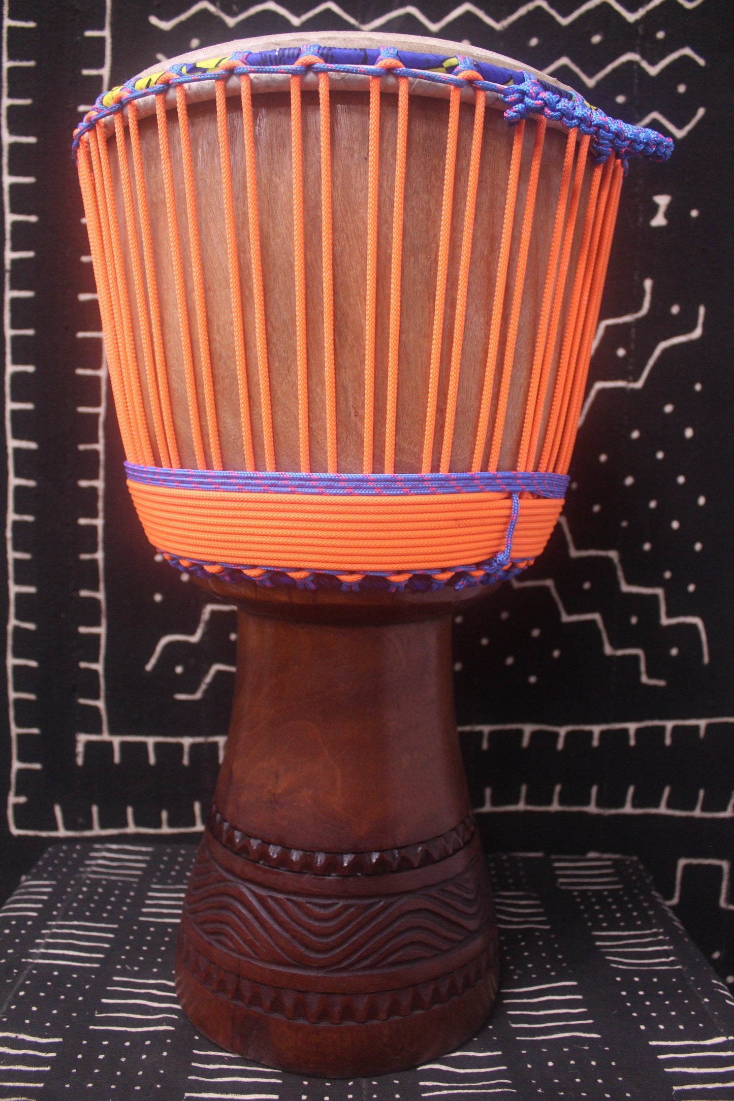 Djala Djembe - Orange - Mali - D 33 cm - H 63 cm (Product ID: MS-DJ-238-10)