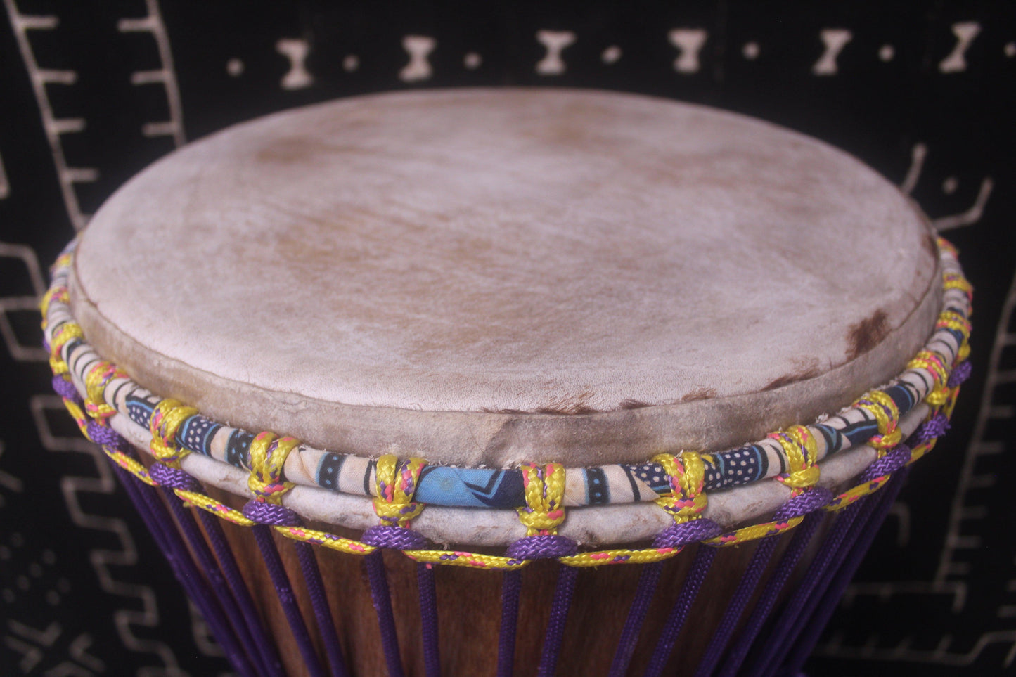 Djala Djembe - Purple - Mali - D 35 cm - H 64 cm (Product ID: MS-DJ-238-14)
