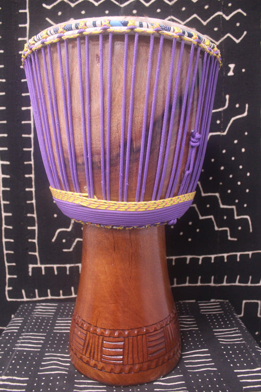 Djala Djembe - Purple - Mali - D 35 cm - H 64 cm (Product ID: MS-DJ-238-14)