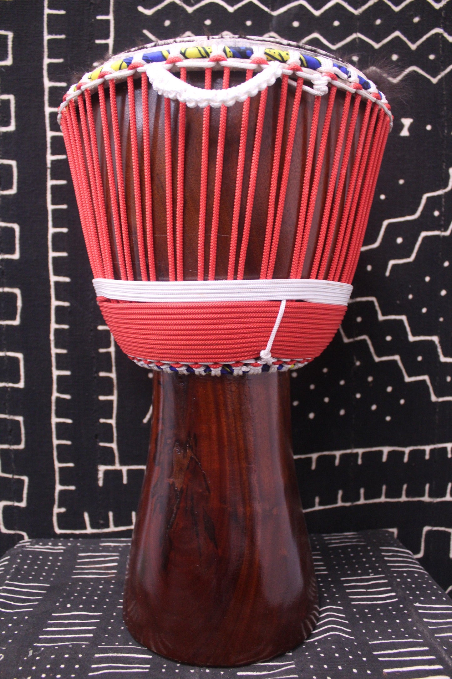Djala Djembe - Red - Mali - D 32.5 cm - H 61.5 cm (Product ID: MS-DJ-238-16)