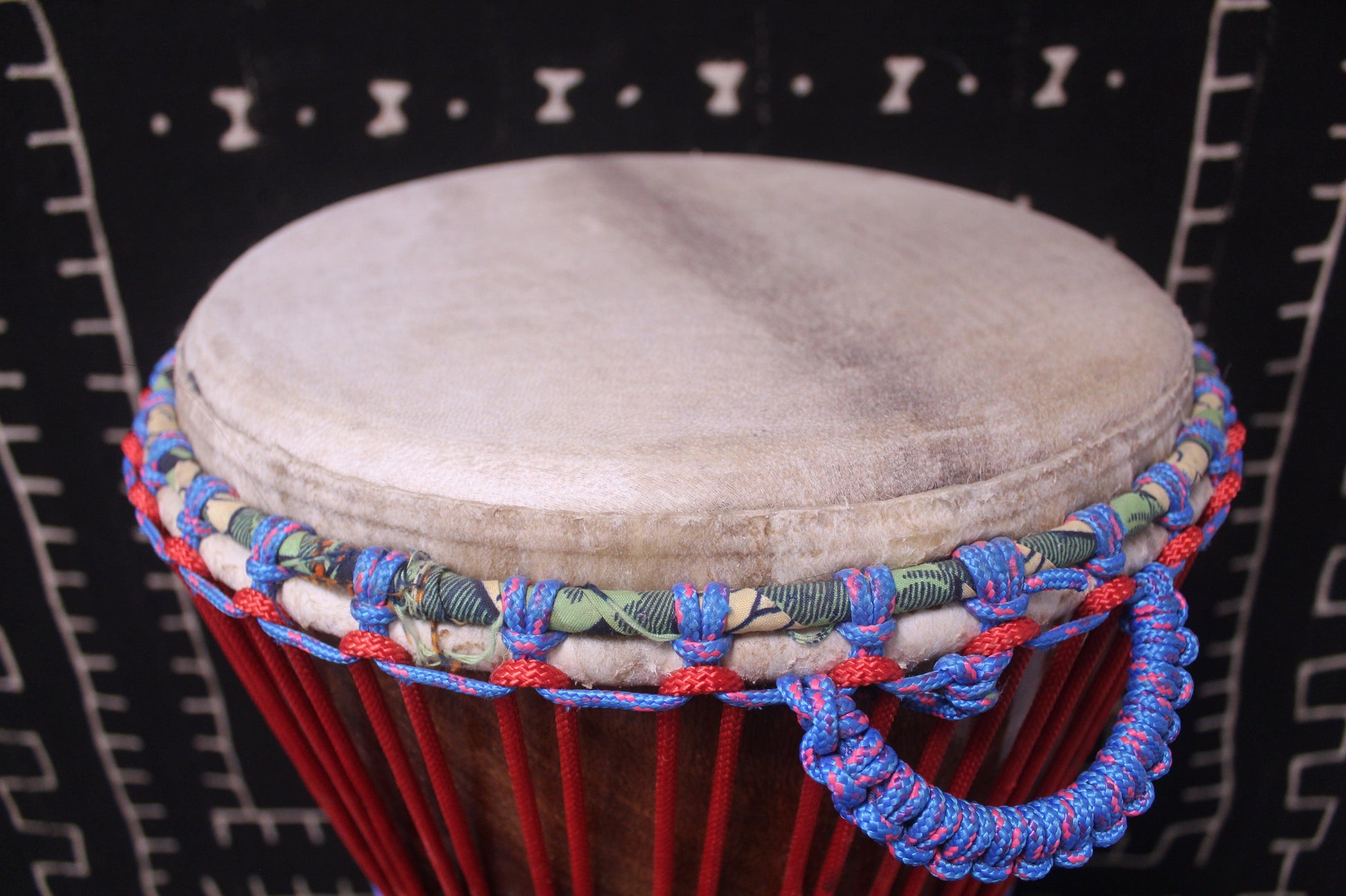 Djala Djembe - Red - Mali - D 32.5 cm - H 62 cm (Product ID: MS-DJ-249-07)