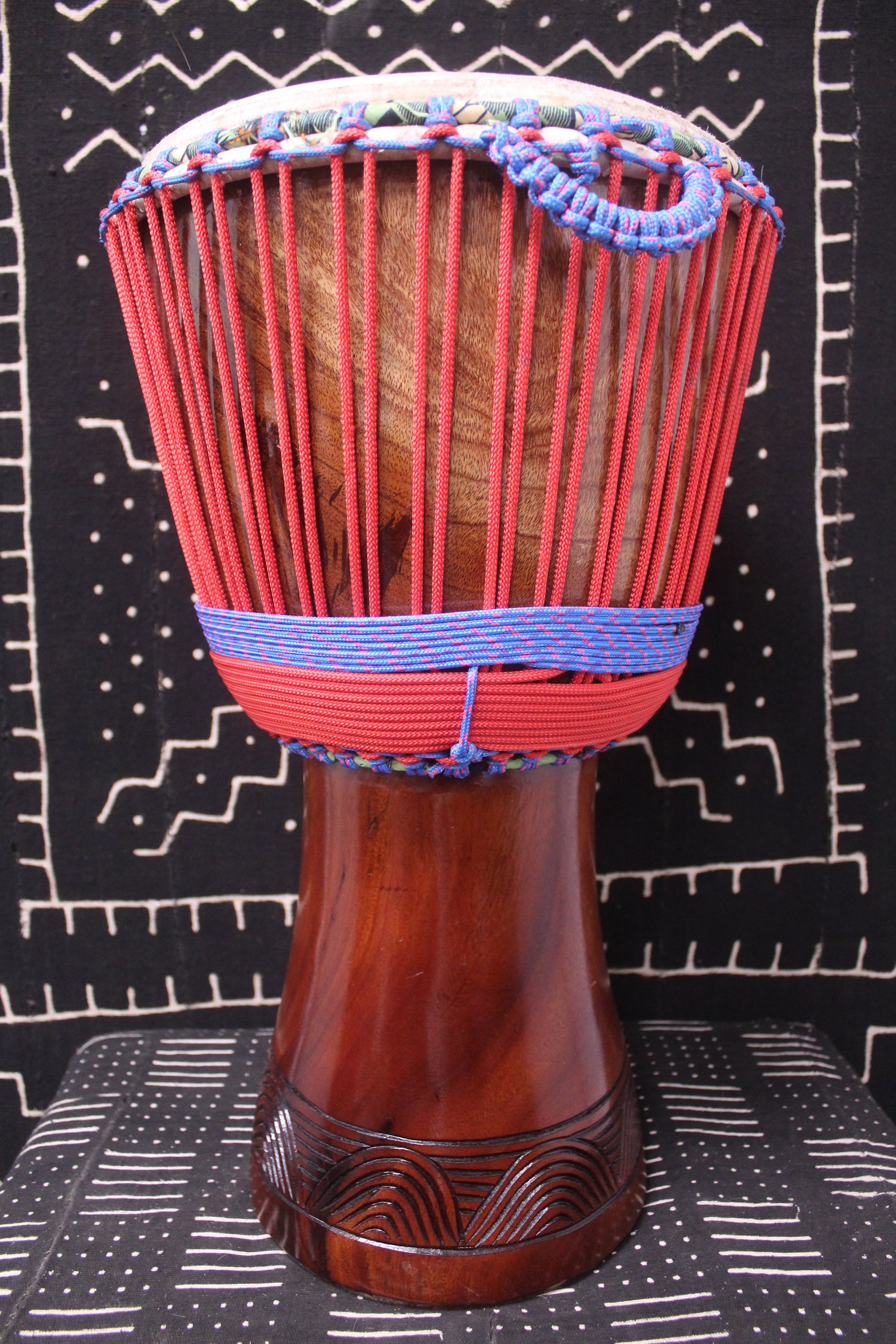 Djala Djembe - Red - Mali - D 32.5 cm - H 62 cm (Product ID: MS-DJ-249-07)