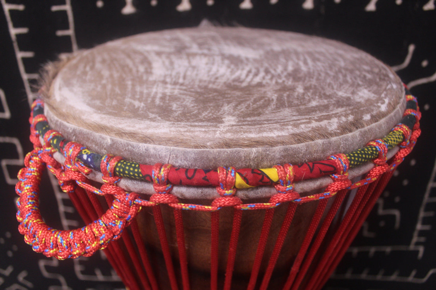 Djala Djembe - Red - Mali - D 33 cm - H 61 cm (Product ID: MS-DJ-238-15)