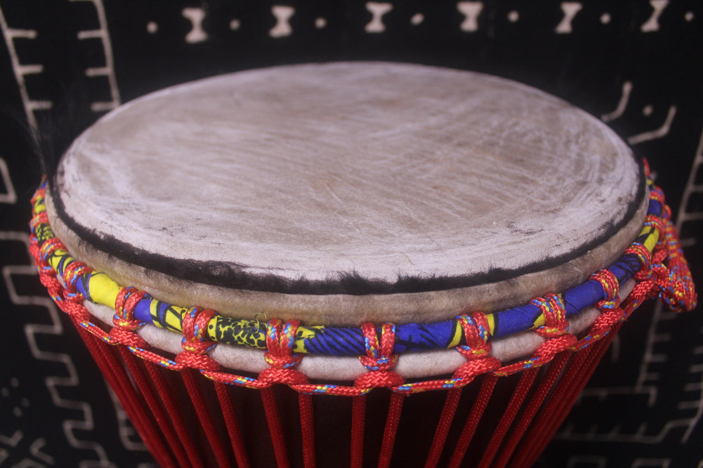 Djala Djembe - Red - Mali - D 35 cm - H 62 cm (Product ID: MS-DJ-238-11)