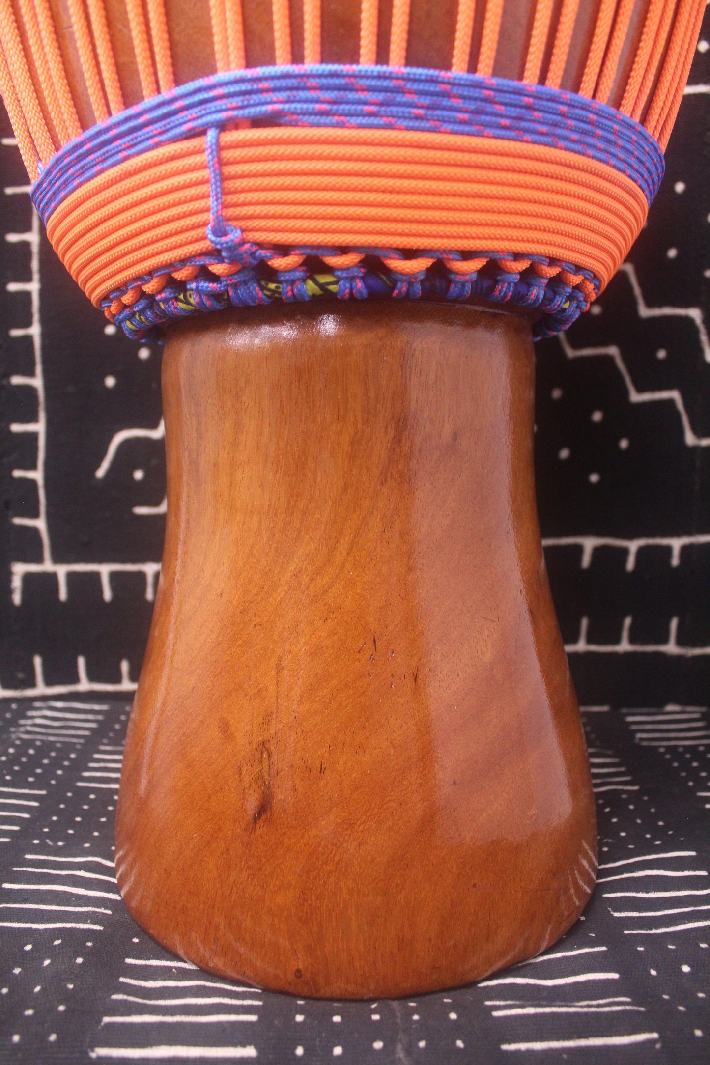 Lingué Djembe - Orange - Mali - D 34.5 cm - H 59 cm (Product ID: MS-LI-238-06)