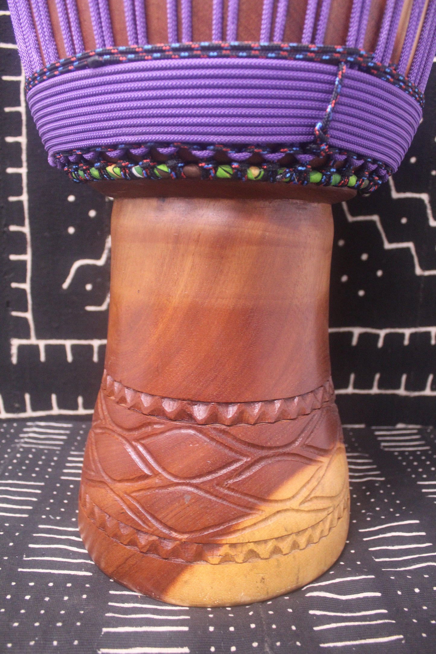 Lingué Djembe - Purple - Mali - D 34.5 cm - H 61 cm (Product ID: MS-LI-238-05)