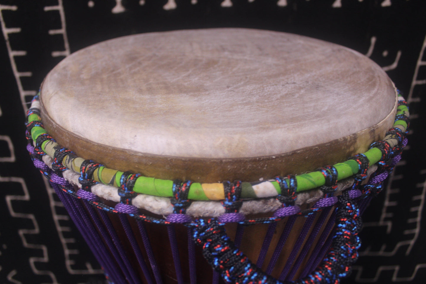 Lingué Djembe - Purple - Mali - D 34.5 cm - H 61 cm (Product ID: MS-LI-238-05)