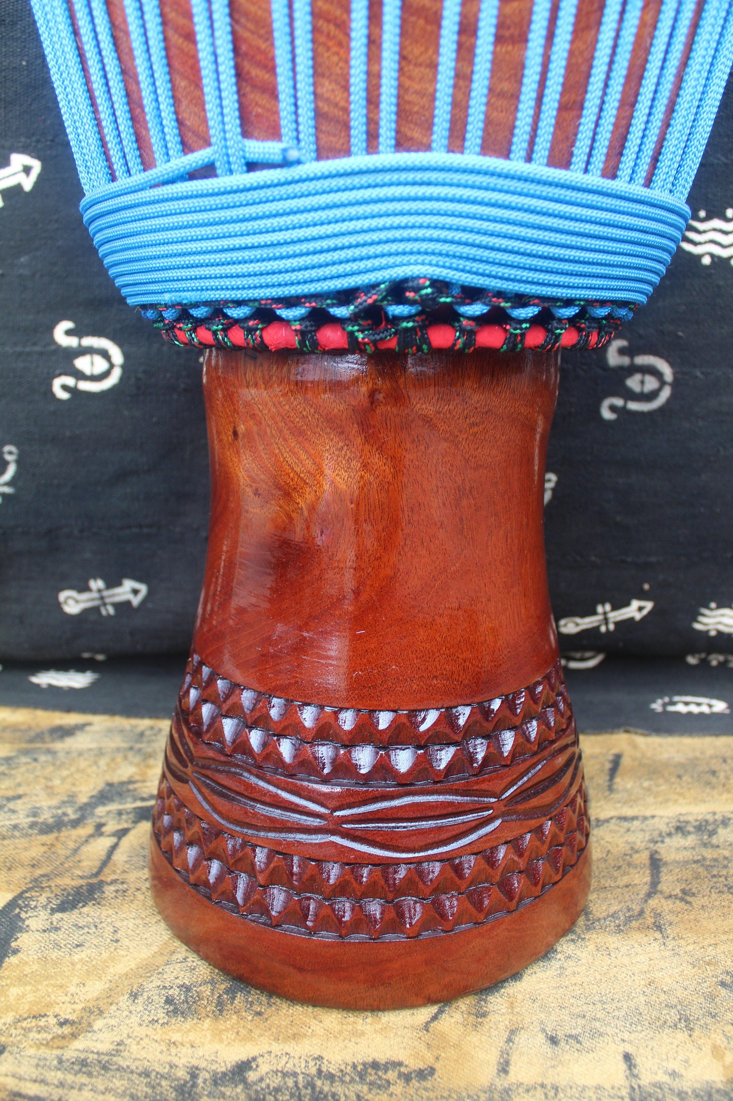 Djala Djembe - Blue - Mali - ⌀ 34 cm - H 63 cm
