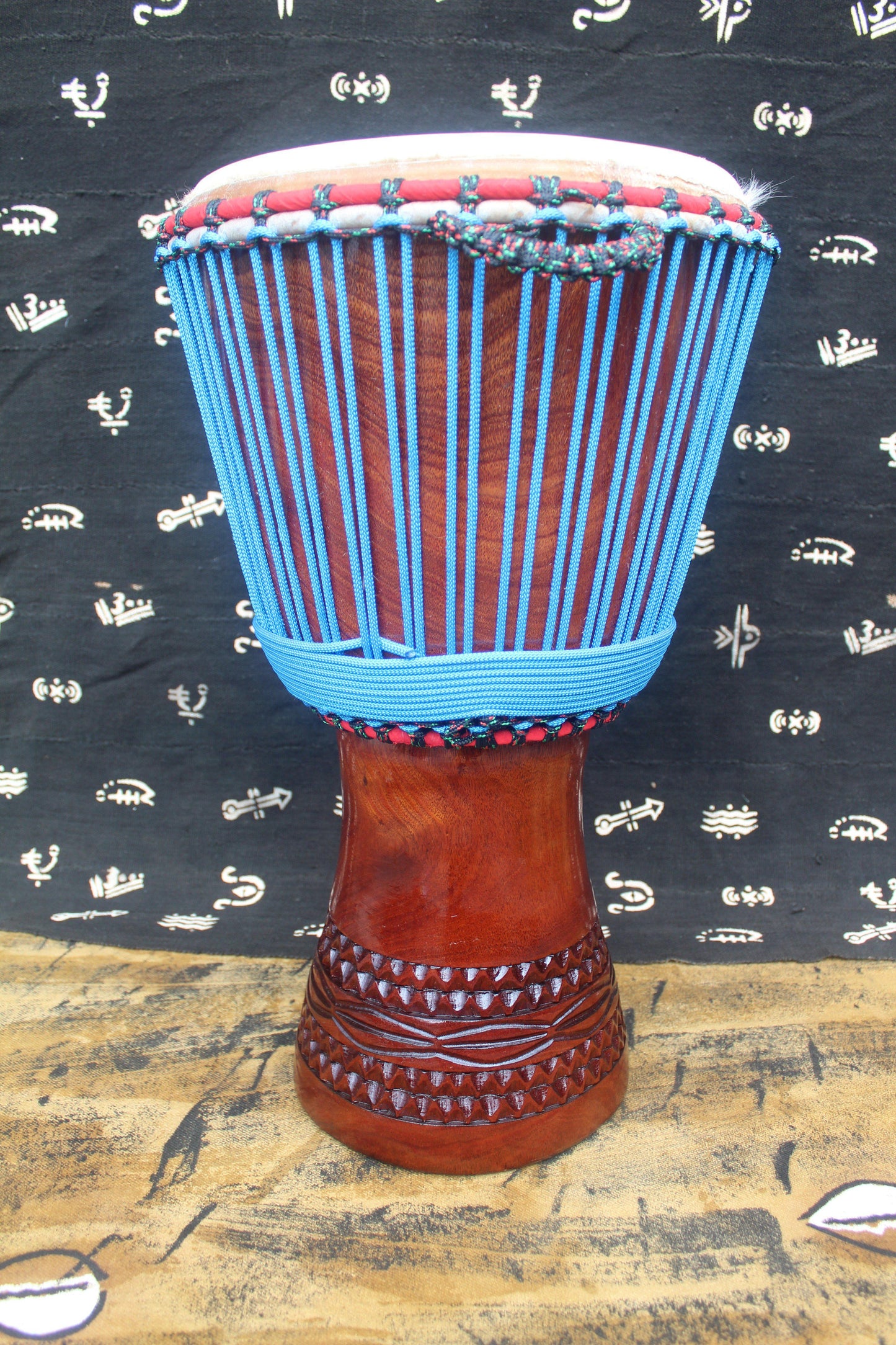 Djala Djembe - Blue - Mali - ⌀ 34 cm - H 63 cm