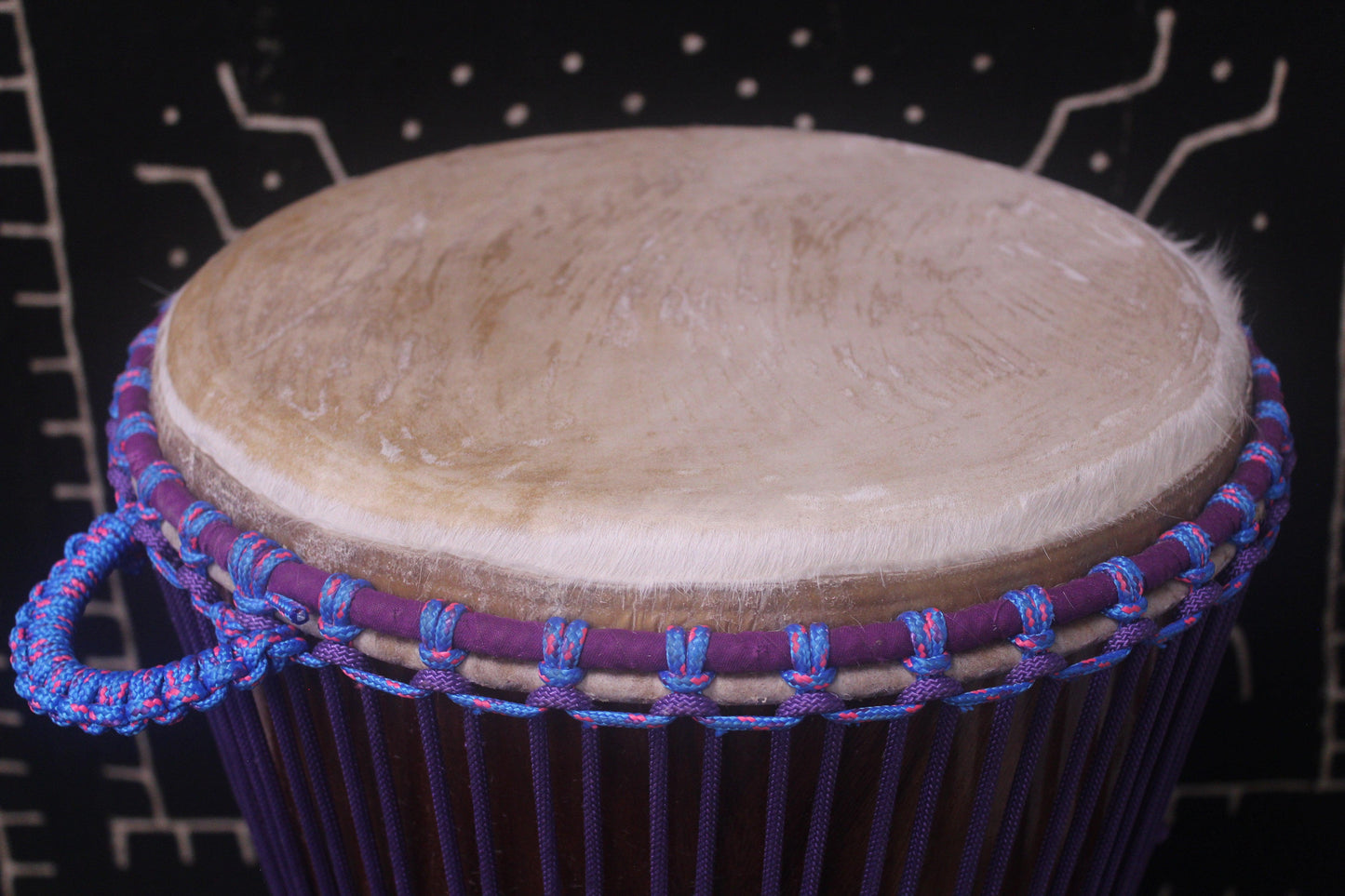 Djala Djembe - Purple - Mali - D 34 cm - H 64 cm (Product ID: MS-DJ-228-06)