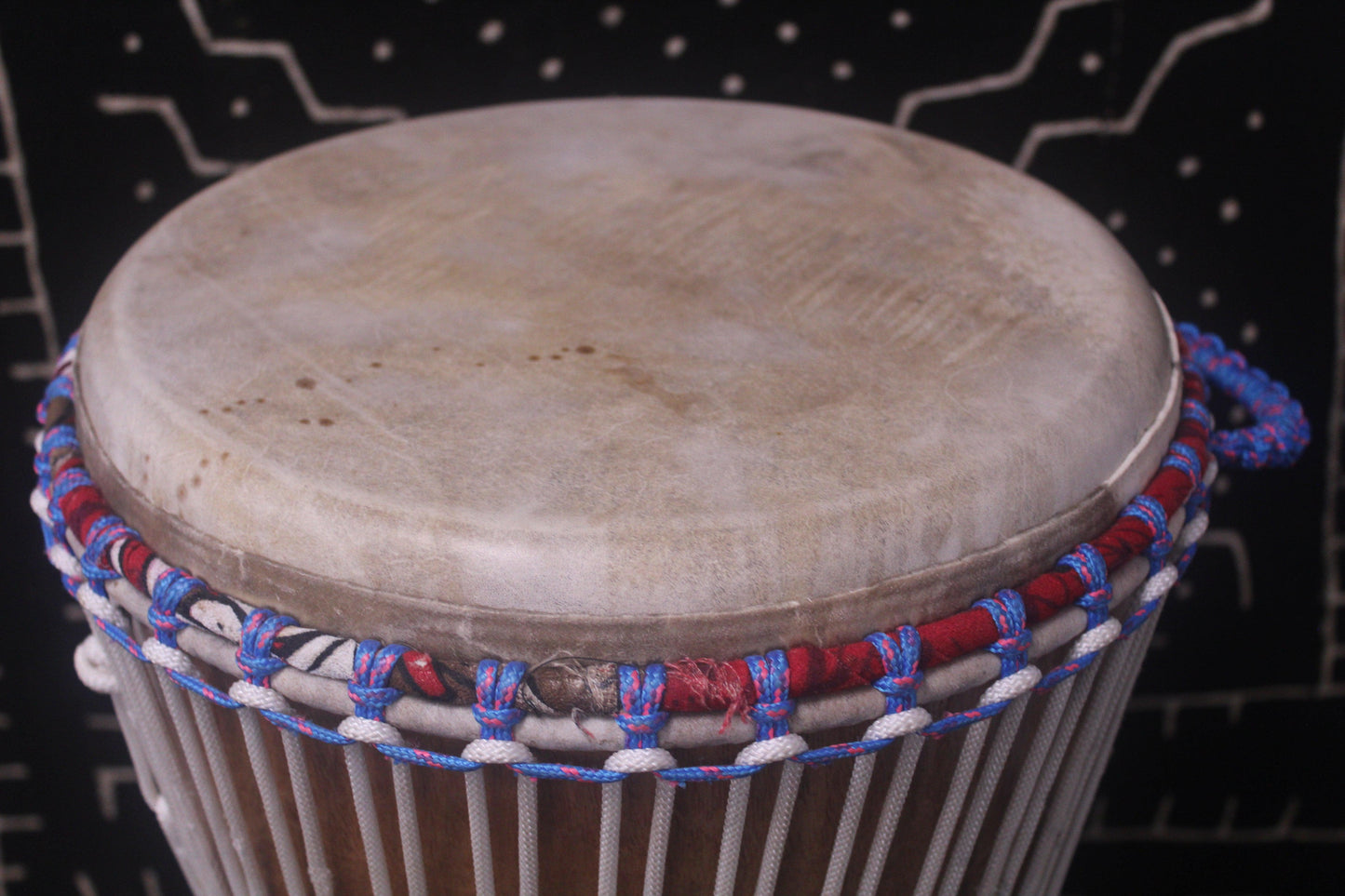 Djala Djembe - White - Mali - D 32.5 cm - H 62 cm (Product ID: MS-DJ-228-05)