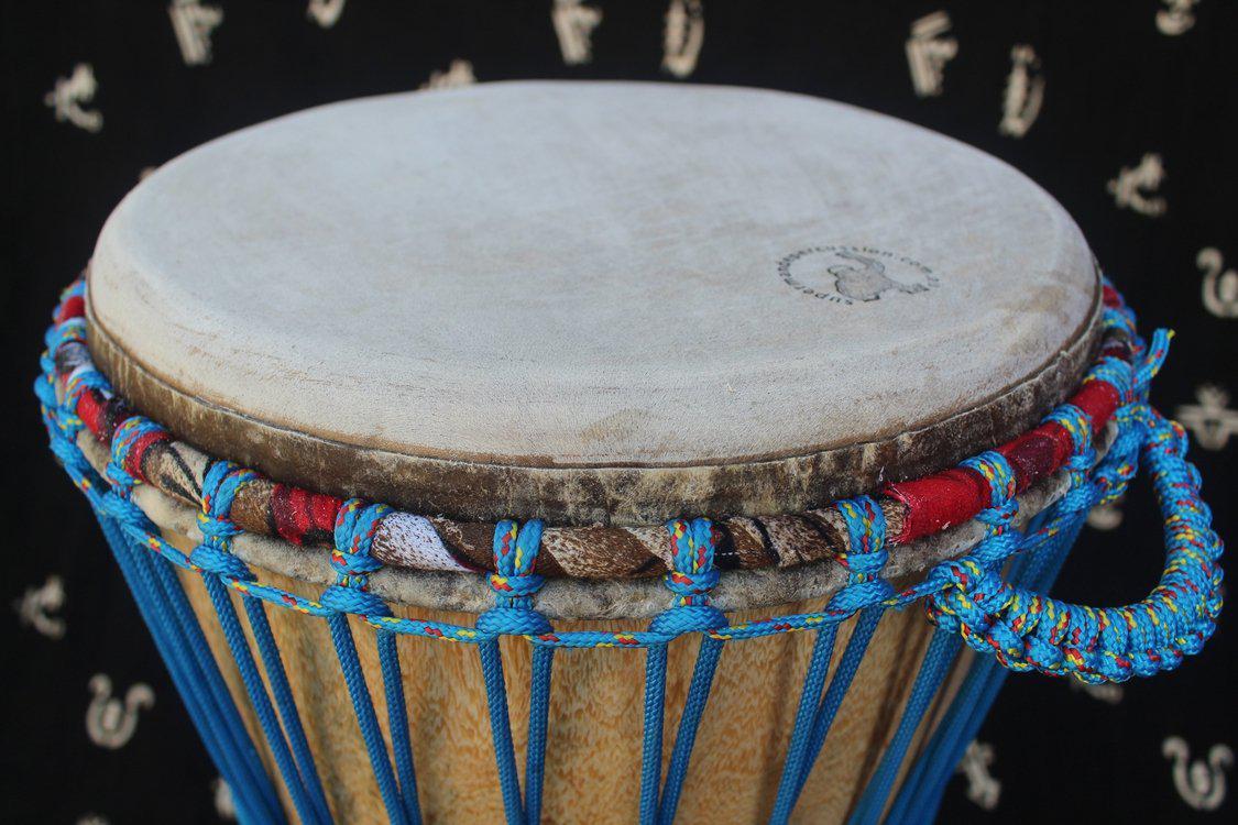 Dugura Djembe - Blue - Mali - ⌀ 33 cm - H 61 cm