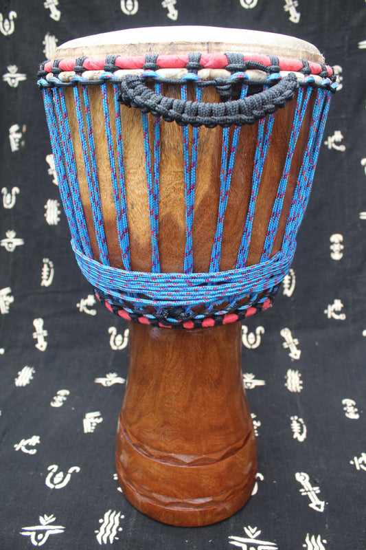 Dugura Djembe – Blue – Mali – D 29 cm – H 58 cm (Product ID: MM-DU-189-08)