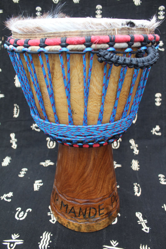 Dugura Djembe – Blue – Mali – D 30 cm – H 54 cm (MM-DU-189-14)