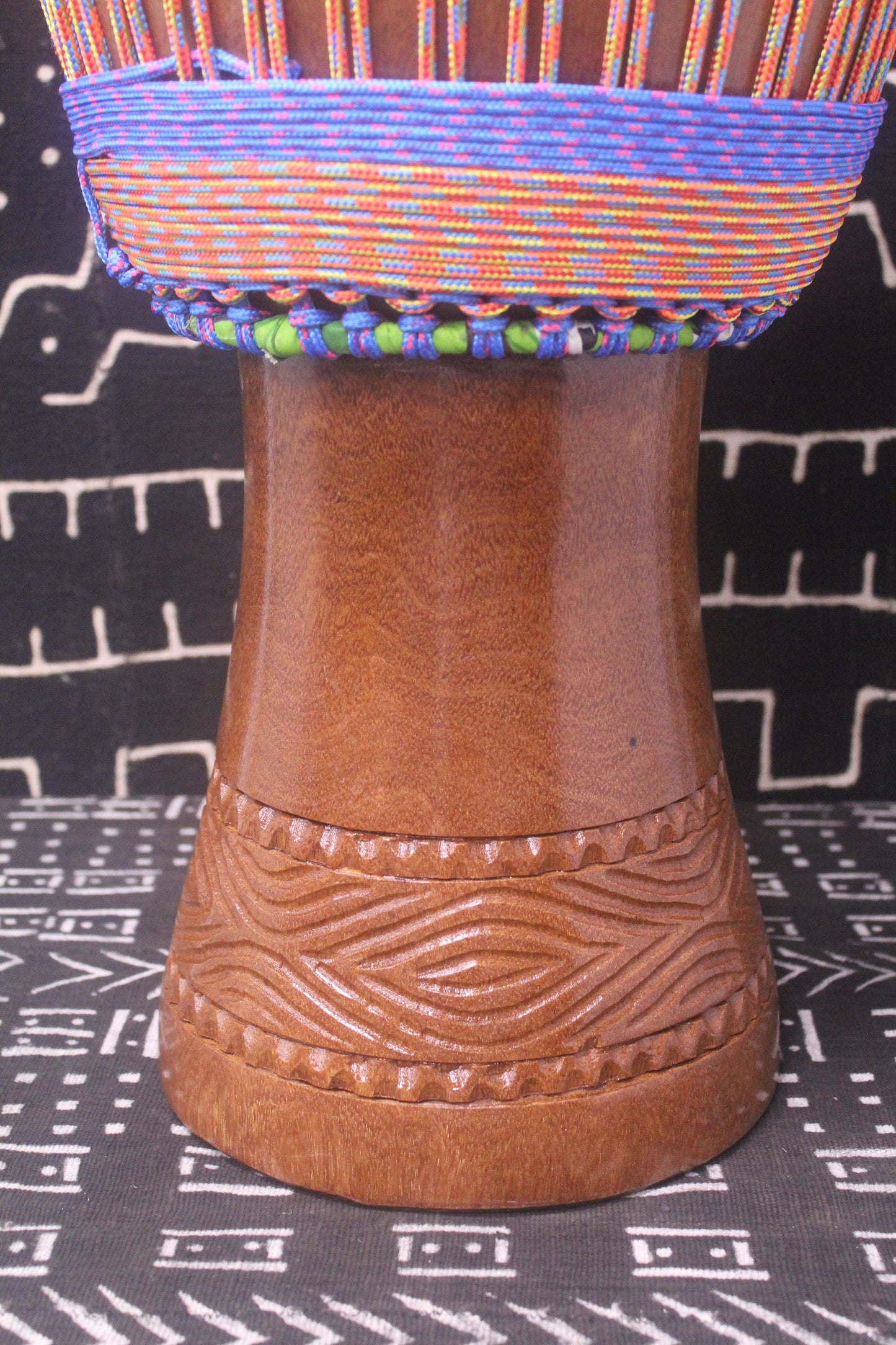 Dugura Djembe - Multi Colour - Mali - D 32.5 cm - H 60 cm (Product ID: MS-DU-228-04)