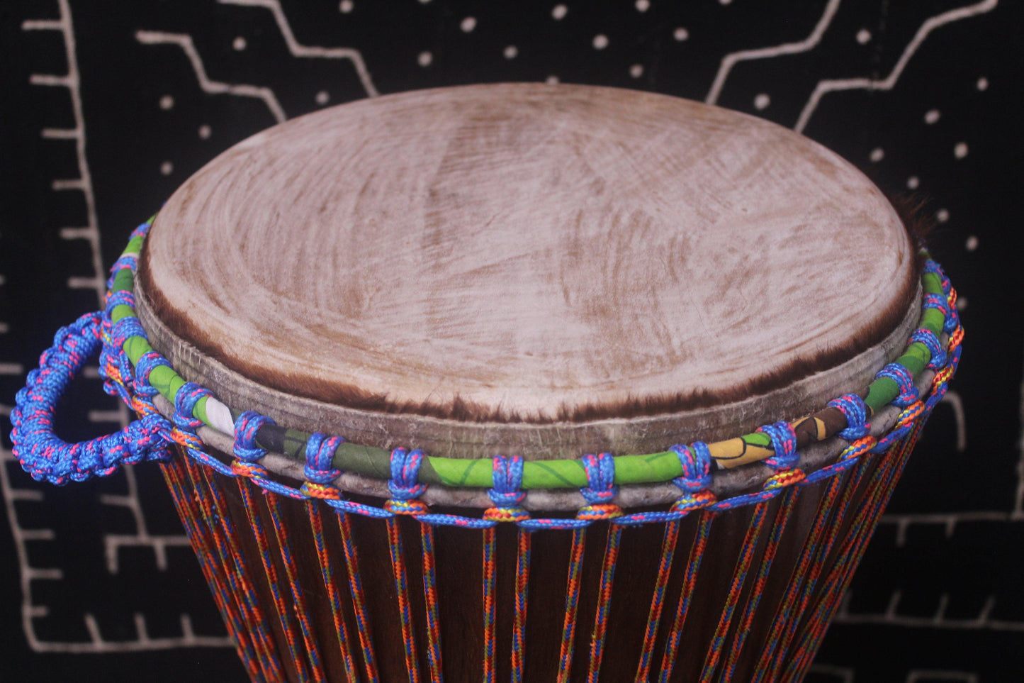 Dugura Djembe - Multi Colour - Mali - D 32.5 cm - H 60 cm (Product ID: MS-DU-228-04)