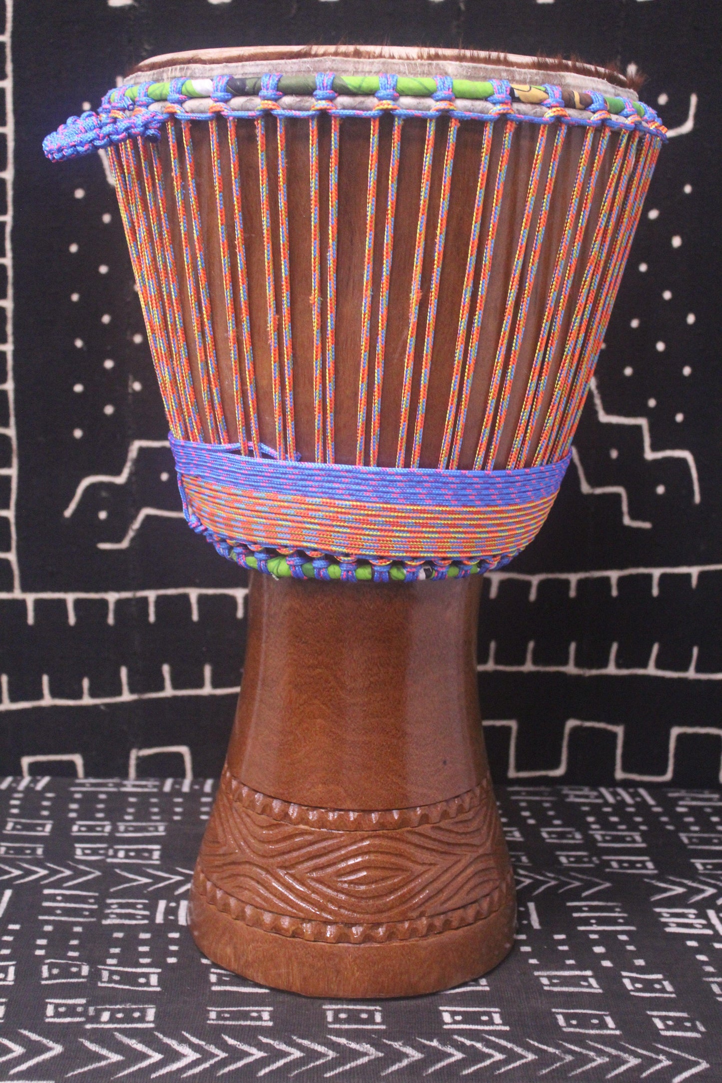 Dugura Djembe - Multi Colour - Mali - D 32.5 cm - H 60 cm (Product ID: MS-DU-228-04)