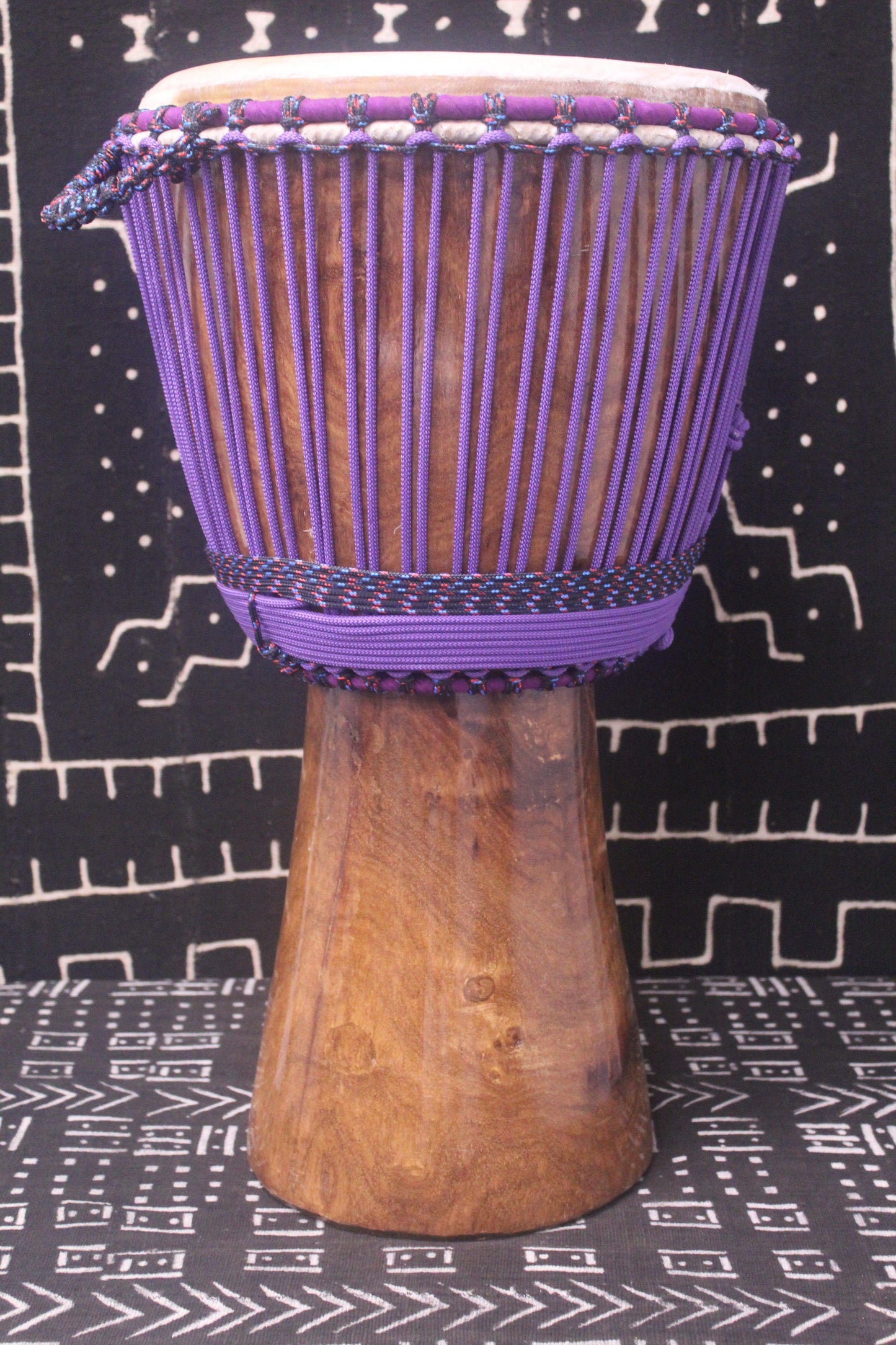 Dugura Djembe - Purple - Mali - D 33.5 cm - H 62.5 cm (Product ID: MS-DU-228-07)