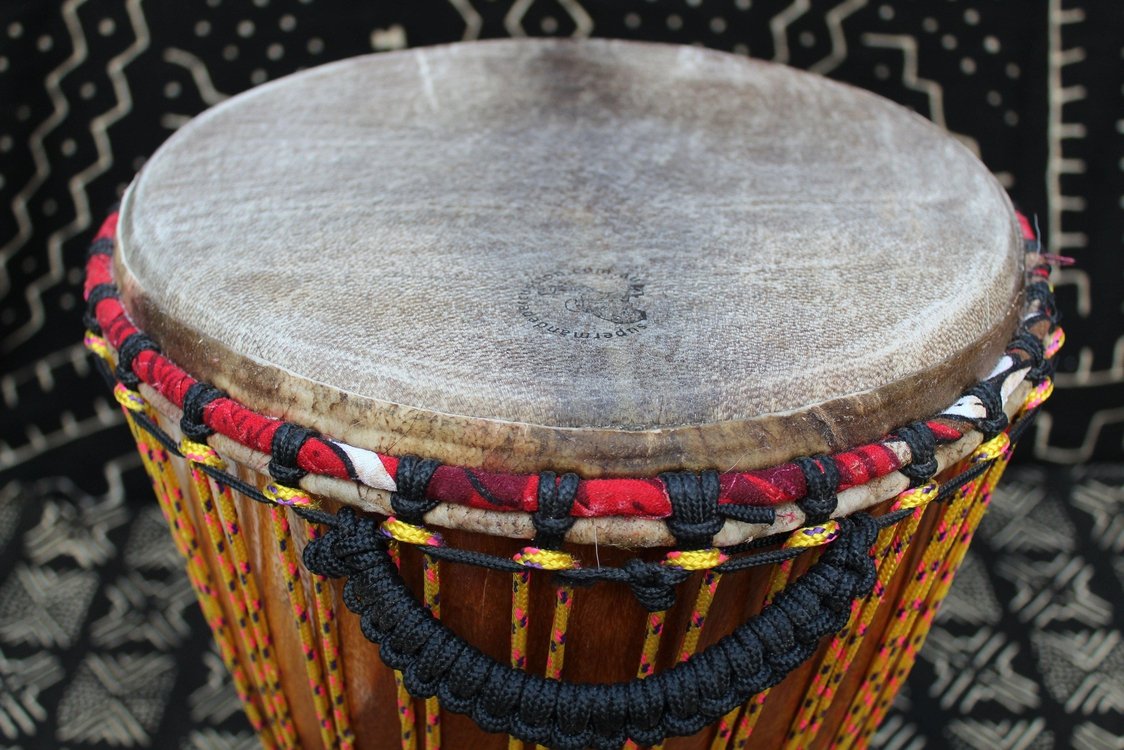 Dugura Djembe - Yellow - Mali - ⌀ 33 cm - H 63 cm