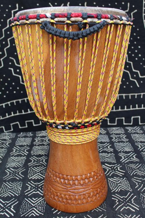 Dugura Djembe - Yellow - Mali - ⌀ 33 cm - H 63 cm