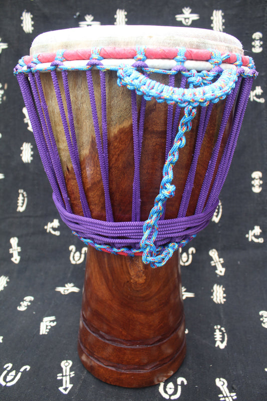 Guéni Djembe – Purple – Mali – D 28 cm – H 54 cm (Product ID: MM-GU-189-16)