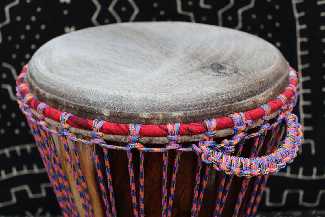 Kashia Djembe - Multi Colour - Mali - ⌀ 33 cm - H 61 cm