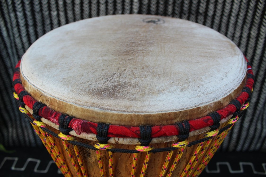 Kashia Djembe - Yellow - Mali - ⌀ 32 cm - H 62 cm