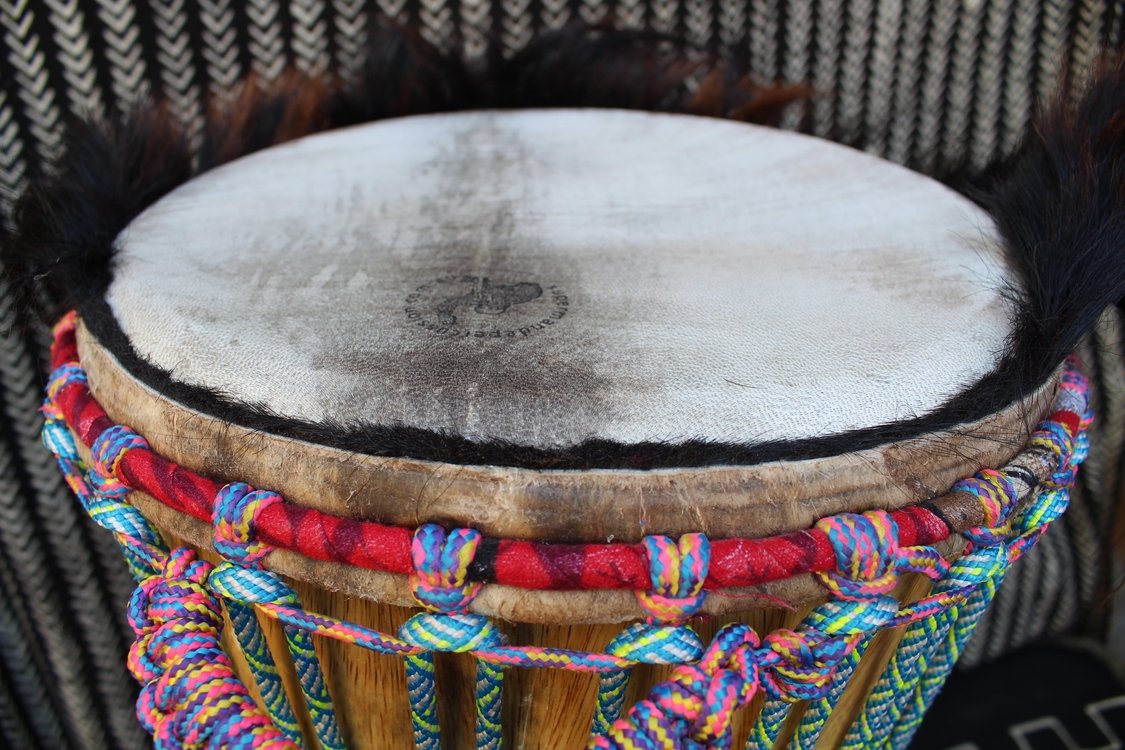 Lingué Djembe - Blue - Mali - ⌀ 33 cm - H 62 cm