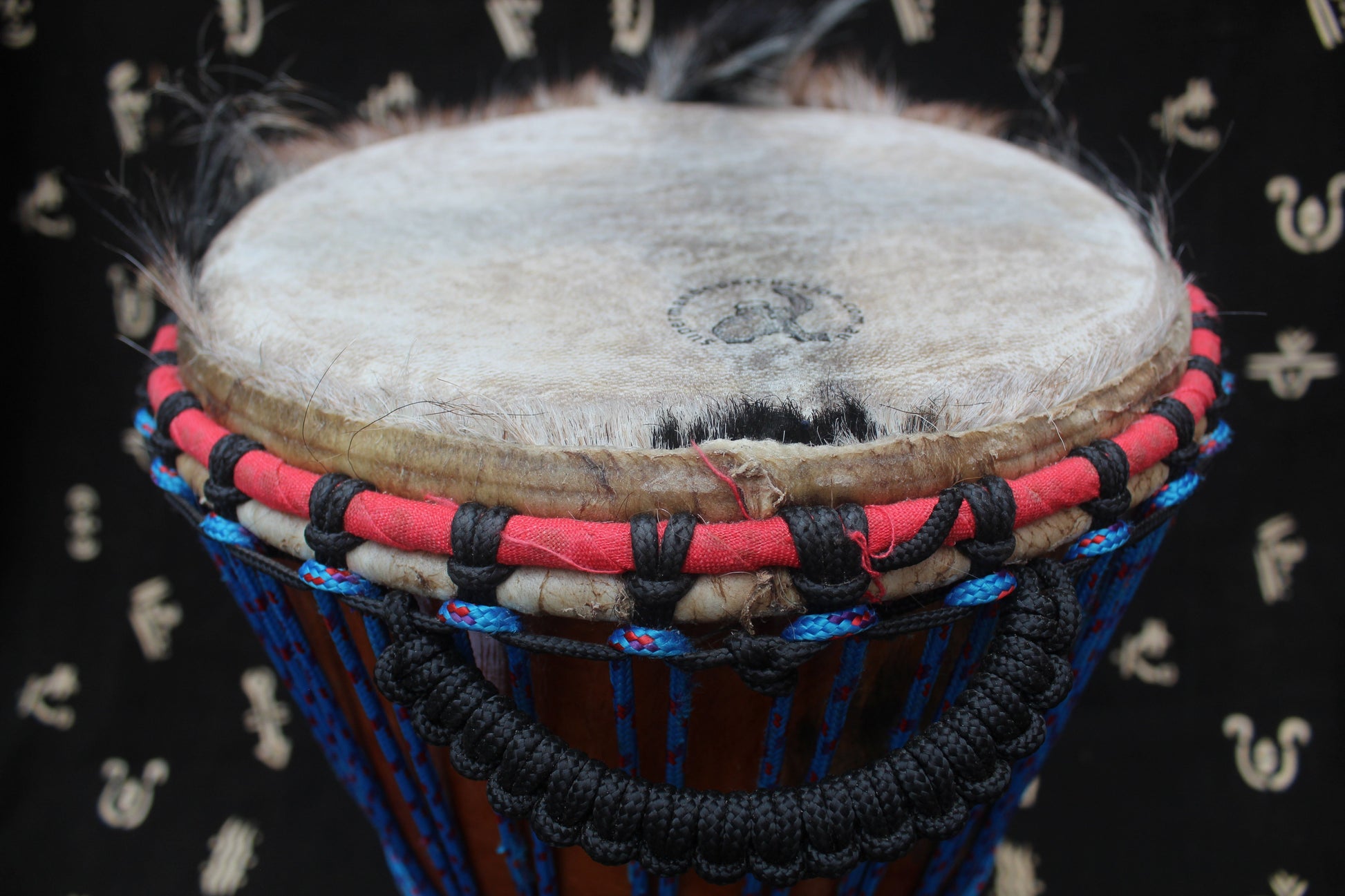 Lingué Djembe – Blue – Mali – D 30 cm – H 54 cm (Product ID: MM-LI-189-17)