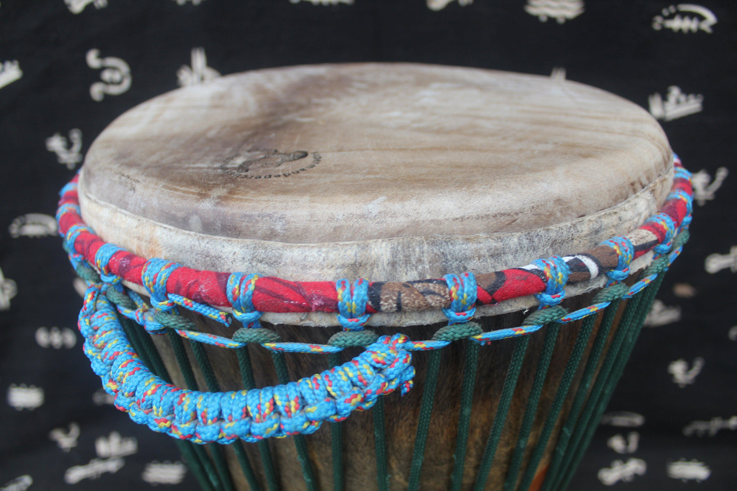 Lingué Djembe - Green - Mali - ⌀ 33 cm - H 60.5 cm
