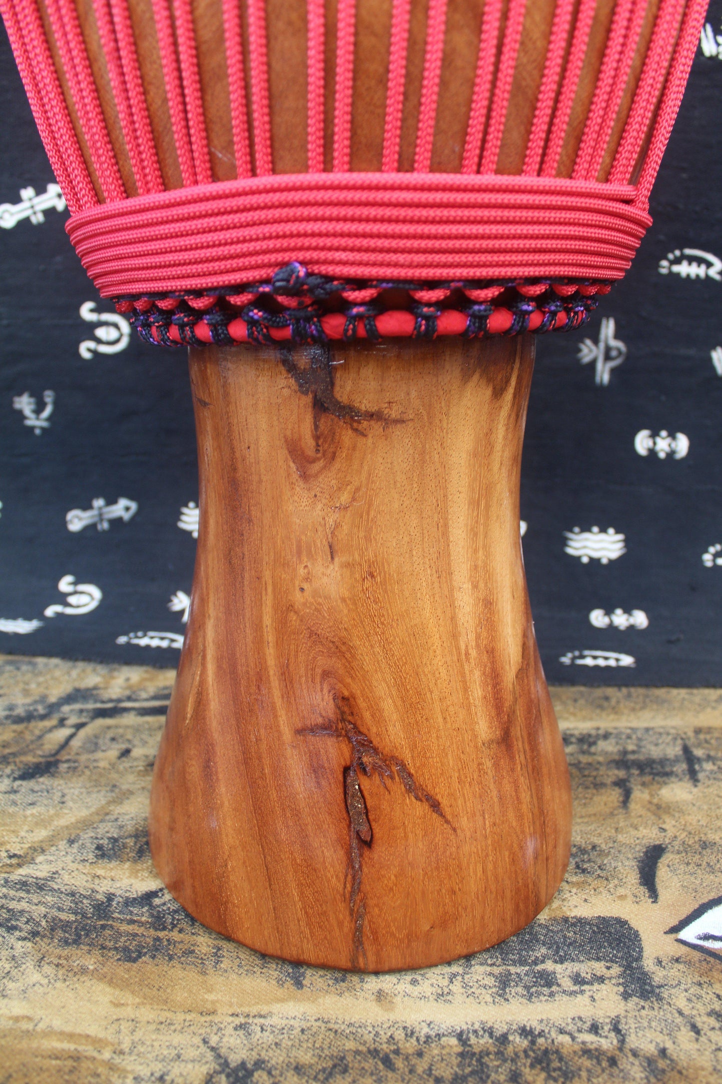 Lingué Djembe - Red - Mali - ⌀ 33 cm - H 61 cm