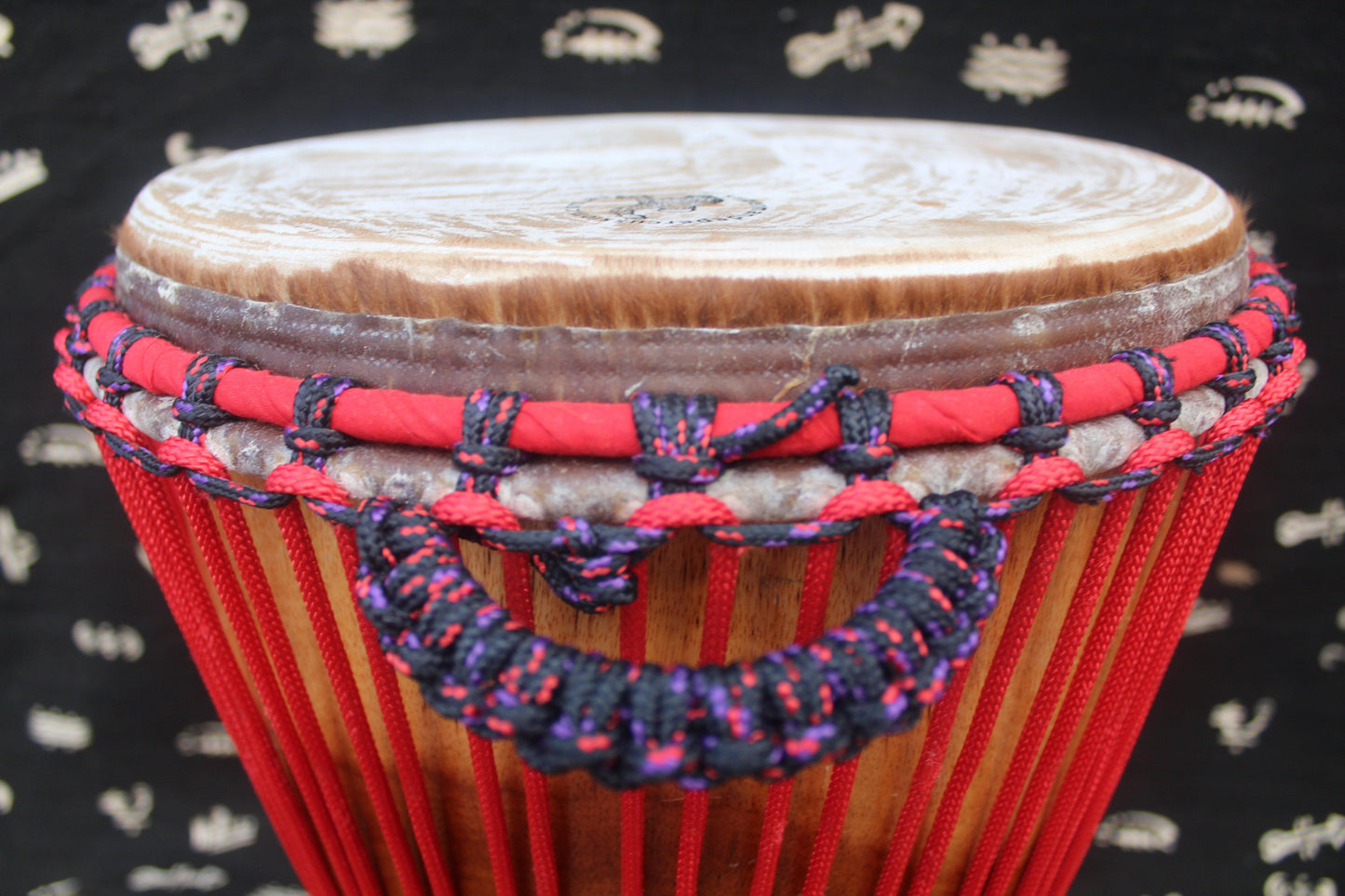 Lingué Djembe - Red - Mali - ⌀ 33 cm - H 61 cm