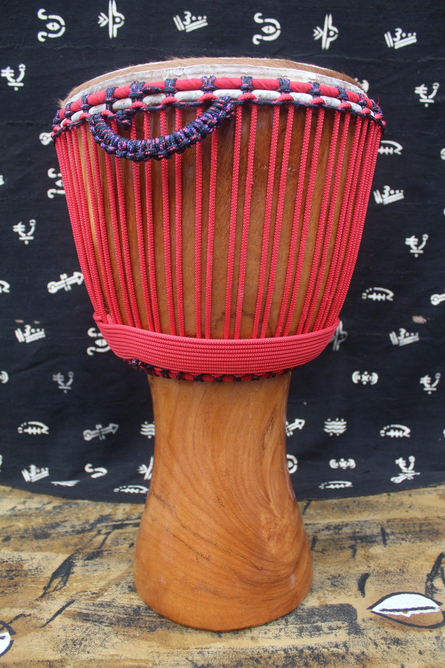 Lingué Djembe - Red - Mali - ⌀ 34.5 cm - H 61.5 cm