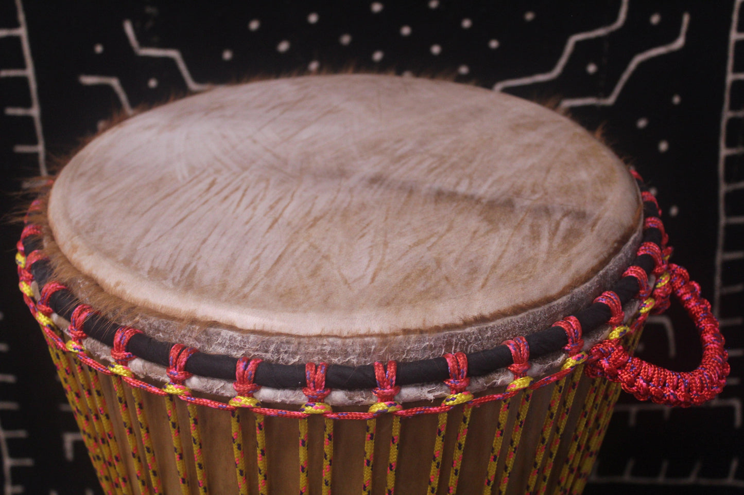 Mali Yirini Djembe - Yellow - Mali - D 35 cm - H 61 cm (Product ID: MS-MA-228-12)