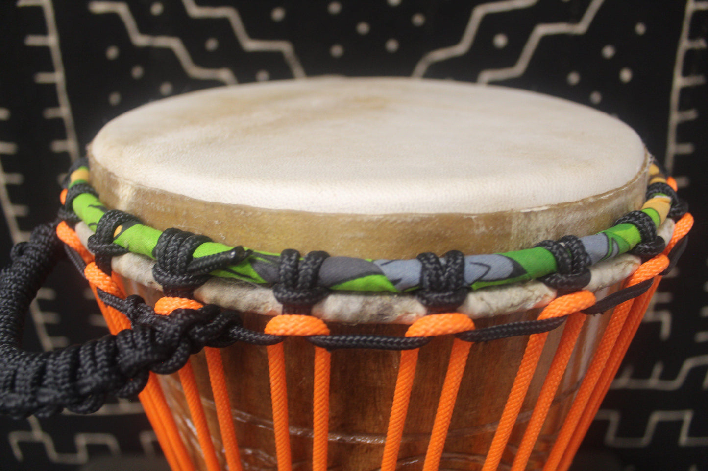 Tweneboa Djembe – Orange – Ghana – D 24.5 cm – H 51.5 cm (Product ID: LM-21805)