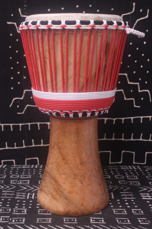 Tweneboa Djembe – Red – Ghana – D 27 cm – H 56 cm (Product ID: LM-22903)