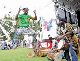 West African dance workshops at drumming at Moomba festival in Melbourne 