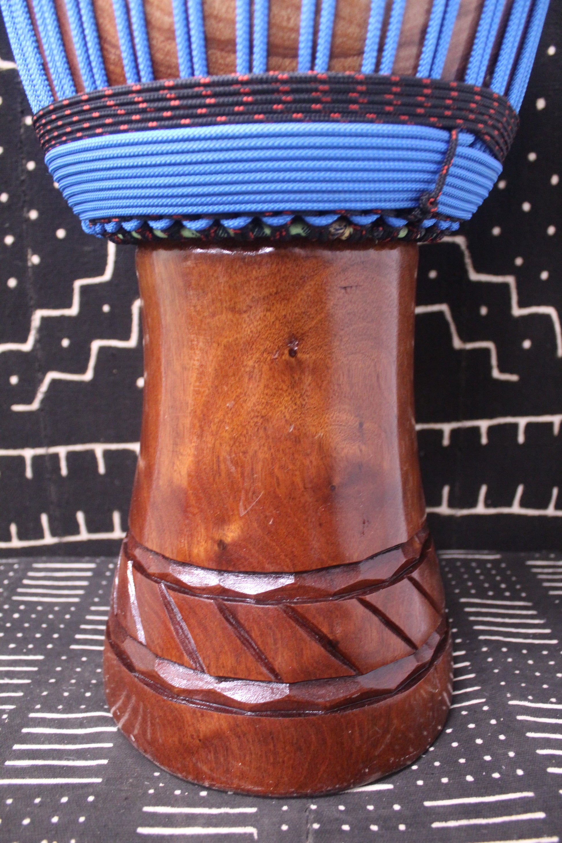 Djala Djembe - Blue - Mali - D 32.5 cm - H 63.5 cm (Product ID: MS-DJ-249-02)