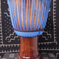 Djala Djembe - Blue - Mali - D 32.5 cm - H 63.5 cm (Product ID: MS-DJ-249-02)