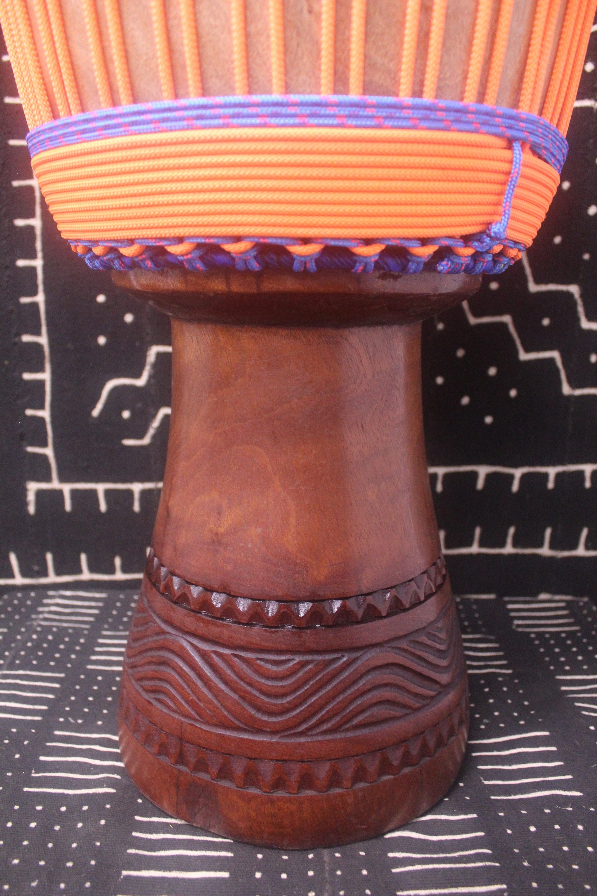 Djala Djembe - Orange - Mali - D 33 cm - H 63 cm (Product ID: MS-DJ-238-10)