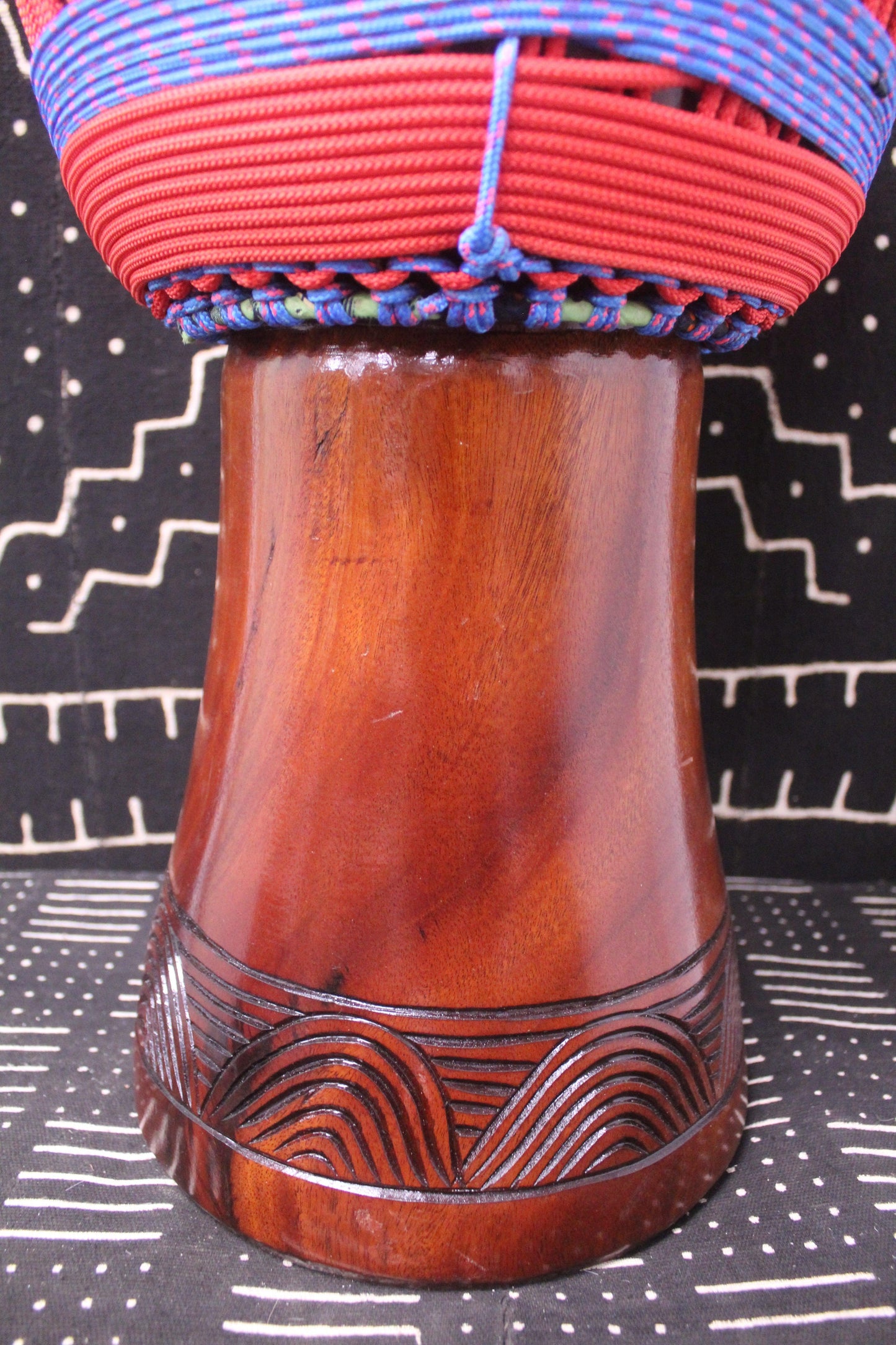 Djala Djembe - Red - Mali - D 32.5 cm - H 62 cm (Product ID: MS-DJ-249-07)