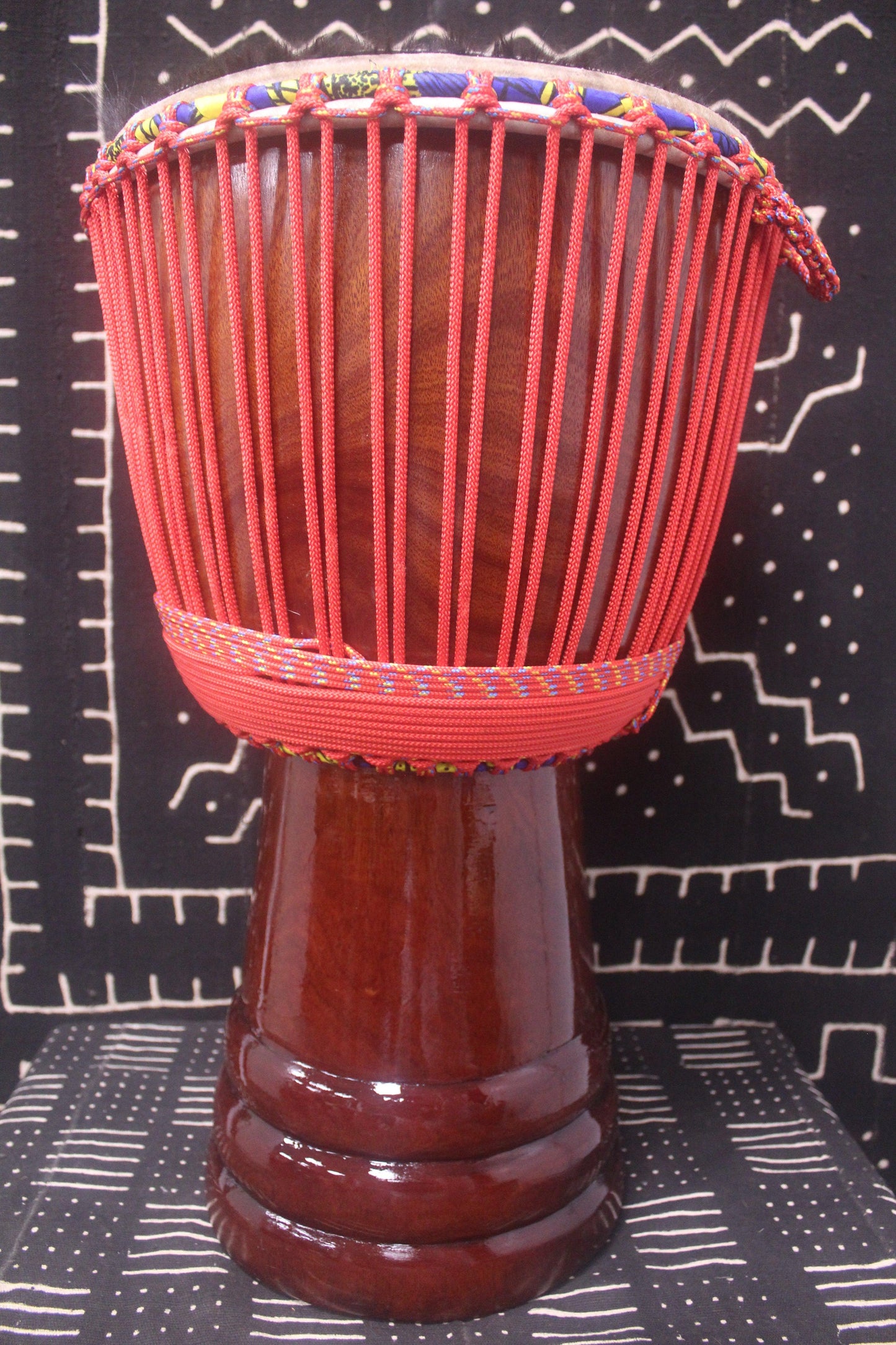 Djala Djembe - Red - Mali - D 35 cm - H 62 cm (Product ID: MS-DJ-238-11)