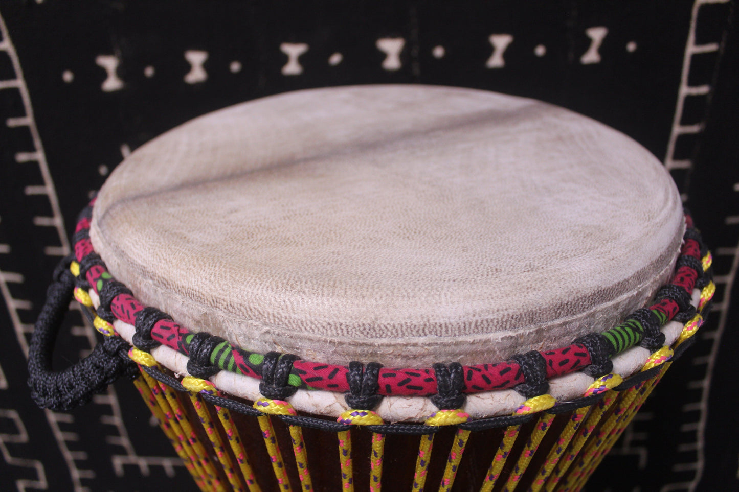 Djala Djembe - Yellow - Mali - D 32.5 cm - H 62.5 cm (Product ID: MS-DJ-247-05)