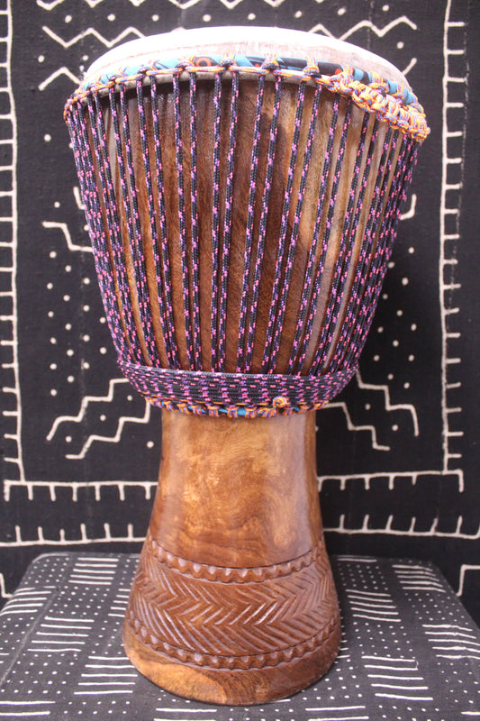 Dugura Djembe - Black - Mali - D 33 cm - H 63.5 cm (Product ID: MS-DU-248-06)