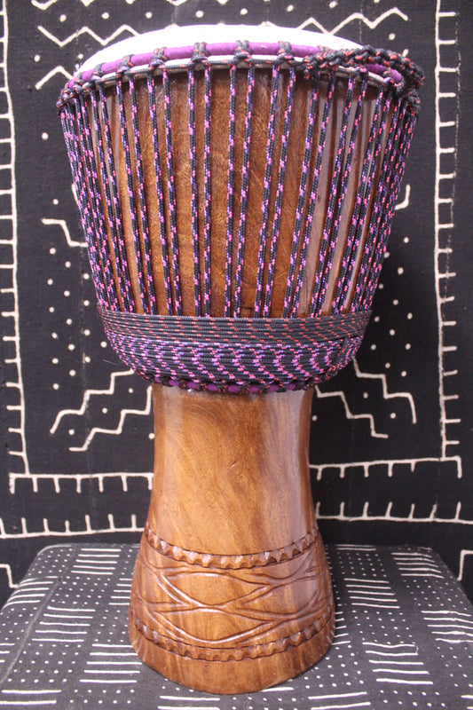 Dugura Djembe - Black - Mali - D 33.5 cm - H 63 cm (Product ID: MS-DU-249-06)